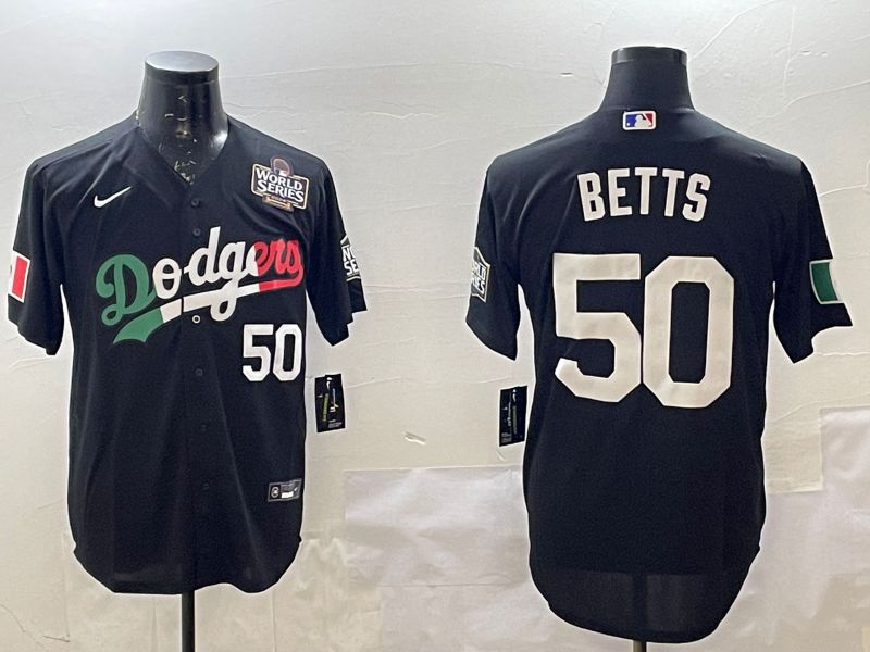 Men Los Angeles Dodgers 50 Betts Black Game 2025 Nike MLB Jersey style 2262